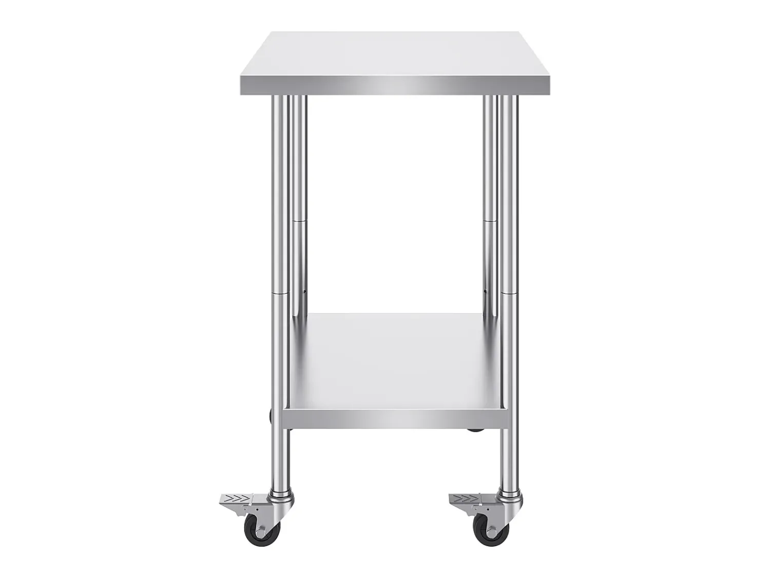 Móvel De Arrumação| Mesa de Trabalho SucceBuy Mesa de Trabalho em Aço Inoxidável 60.96 x 76.2 cm, Mesa de Preparação Comercial com 4 Rodízios Prateado