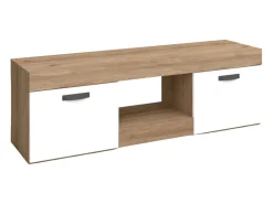 Mesa de TV Argos 2 Natural 2 Portas Sala de Jantar Moderna 49x150x40 cm^ Móvel De Tv