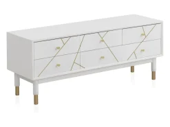 Móvel De Tv* Mesa de TV com 6 gavetas lacadas a Branco