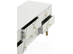 Móvel De Tv* Mesa de TV com 6 gavetas lacadas a Branco