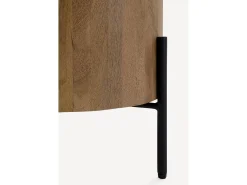 Móvel De Tv| Mesa de TV com forma elíptica 4 portas em madeira de manga maciça Natural claro
