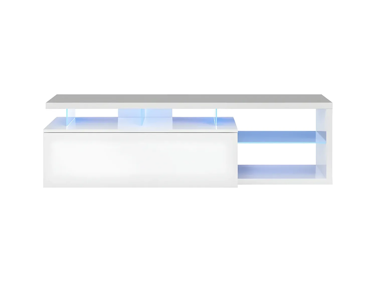 Loungitude Mesa de TV com LED incluído, brilhante, 150x43x41 cm^ Móvel De Tv
