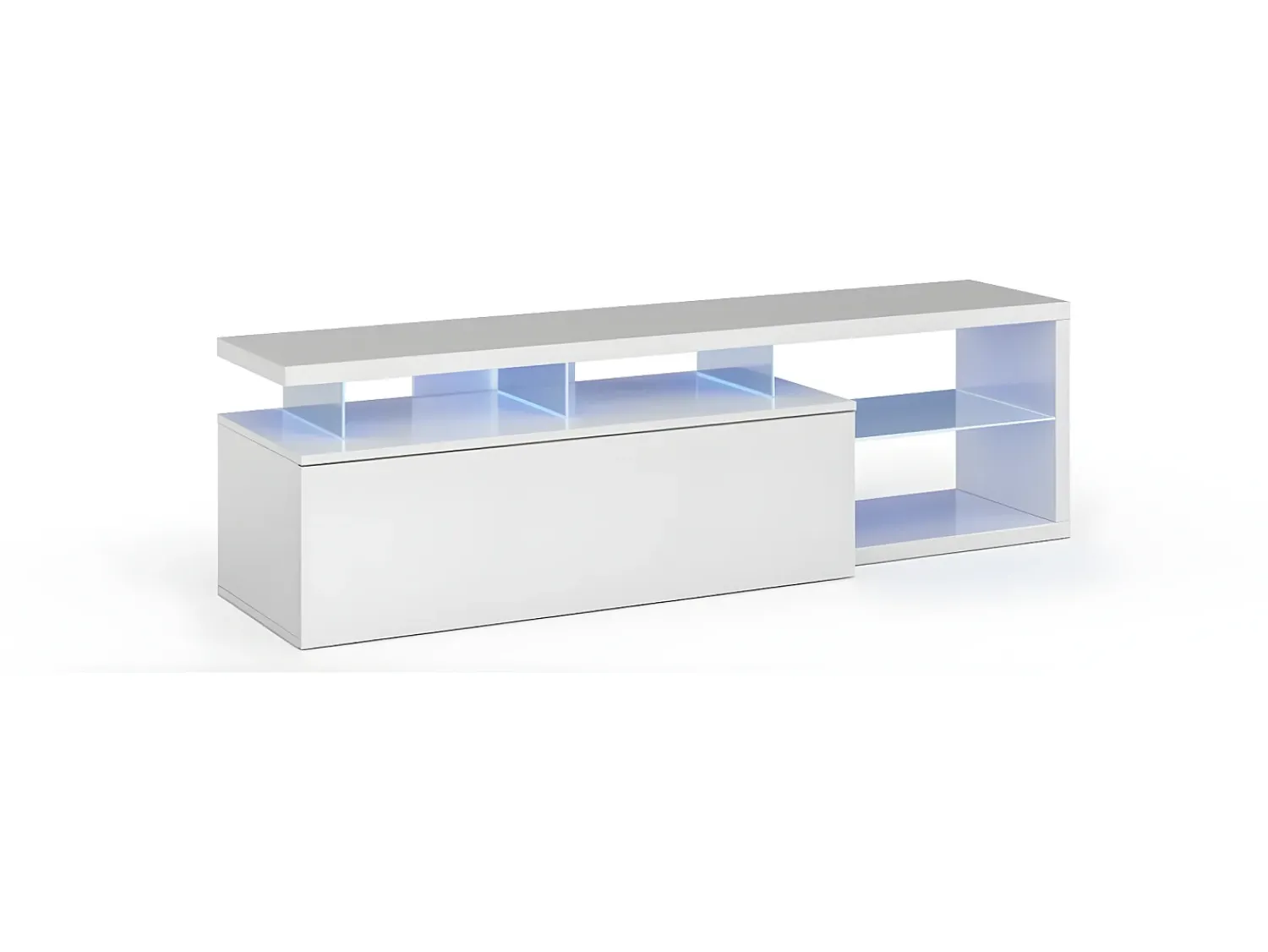 Loungitude Mesa de TV com LED incluído, brilhante, 150x43x41 cm^ Móvel De Tv