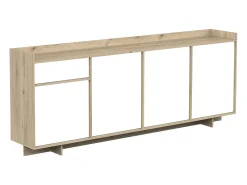 Mesa de TV de chumbo 3 portas 1 prateleira carvalho artesanal 180 melamina sala de estar^ Móvel De Tv
