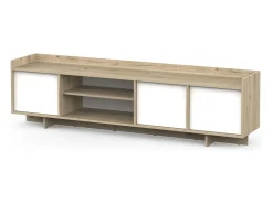 Mesa de TV de chumbo 3 portas 1 prateleira carvalho artesanal 180 melamina sala de estar^ Móvel De Tv