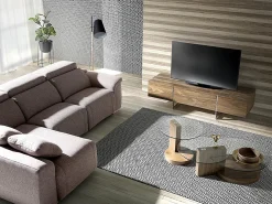 Móvel De Tv*Angel Cerda Mesa de TV em nogueira e aço cromado 3045 Castanho