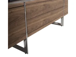 Móvel De Tv*Angel Cerda Mesa de TV em nogueira e aço cromado 3045 Castanho