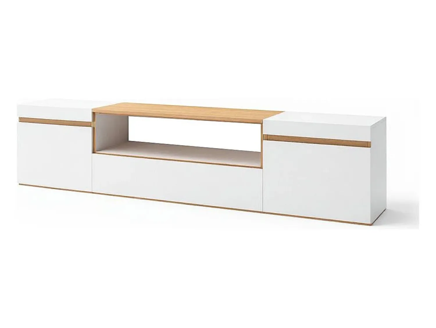 duehome Mesa de TV Kavos Blanco - Roble Arena^ Móvel De Tv