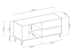 Móvel De Tv*duehome Mesa de TV Lizz 110 Grayish - Antracita Multicor