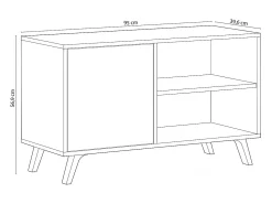 duehome Mesa de TV Wind 100 Gris cemento - Blanco mate Castanho