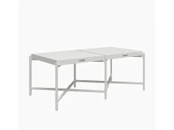 Mesa De Centro*Dorel Home Mesa decorativa com 1 porta em metal taupe Branco