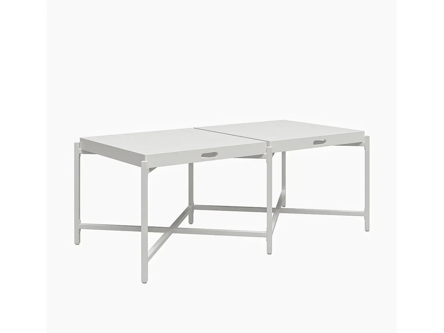 Mesa De Centro*Dorel Home Mesa decorativa com 1 porta em metal taupe Branco