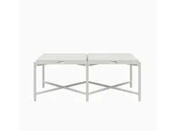 Mesa De Centro*Dorel Home Mesa decorativa com 1 porta em metal taupe Branco