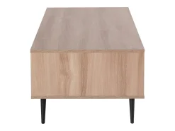 Mesa De Centro|Loft24 Mesa decorativa em vidro e estrutura metálica preta Natural claro