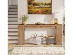 Consola|Tribesigns Mesa do Console 160 x 29,5 x 85 cm, Mesa Auxiliar, Mesa de Corredor, Mesa Baixa para Pequenos Espaços Natural claro
