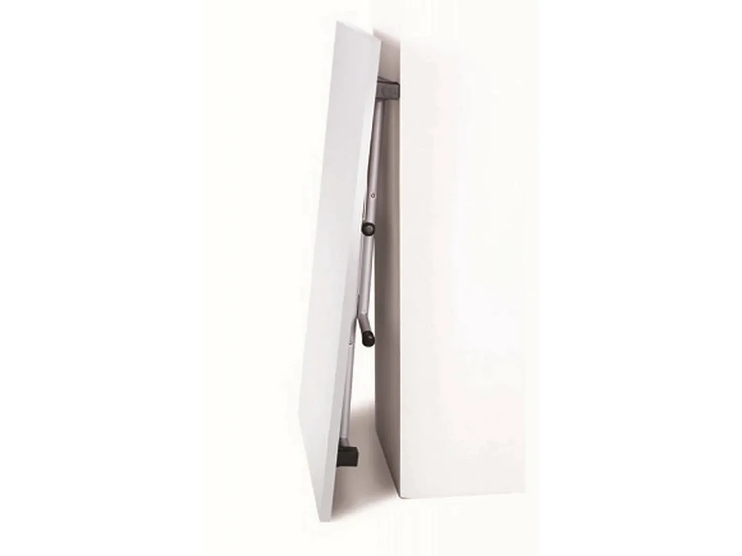 Discount Dmora Mesa dobrável Daccurs, Mesa de camping com pernas de metal dobráveis, Mesa de jantar moderna multifuncional, 100% Fabricado na Itália, 125x75h80 cm, Branco