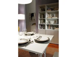 Discount Dmora Mesa dobrável Daccurs, Mesa de camping com pernas de metal dobráveis, Mesa de jantar moderna multifuncional, 100% Fabricado na Itália, 125x75h80 cm, Branco