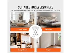 Outlet Mesa Dobrável SucceBuy em Acrílico com Pés em X, Mesa de Apoio para Café, Bebidas, Lanches na Sala, o Quarto, o Escritório Transparente
