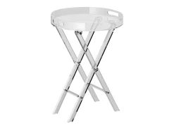 Outlet Mesa Dobrável SucceBuy em Acrílico com Pés em X, Mesa de Apoio para Café, Bebidas, Lanches na Sala, o Quarto, o Escritório Transparente