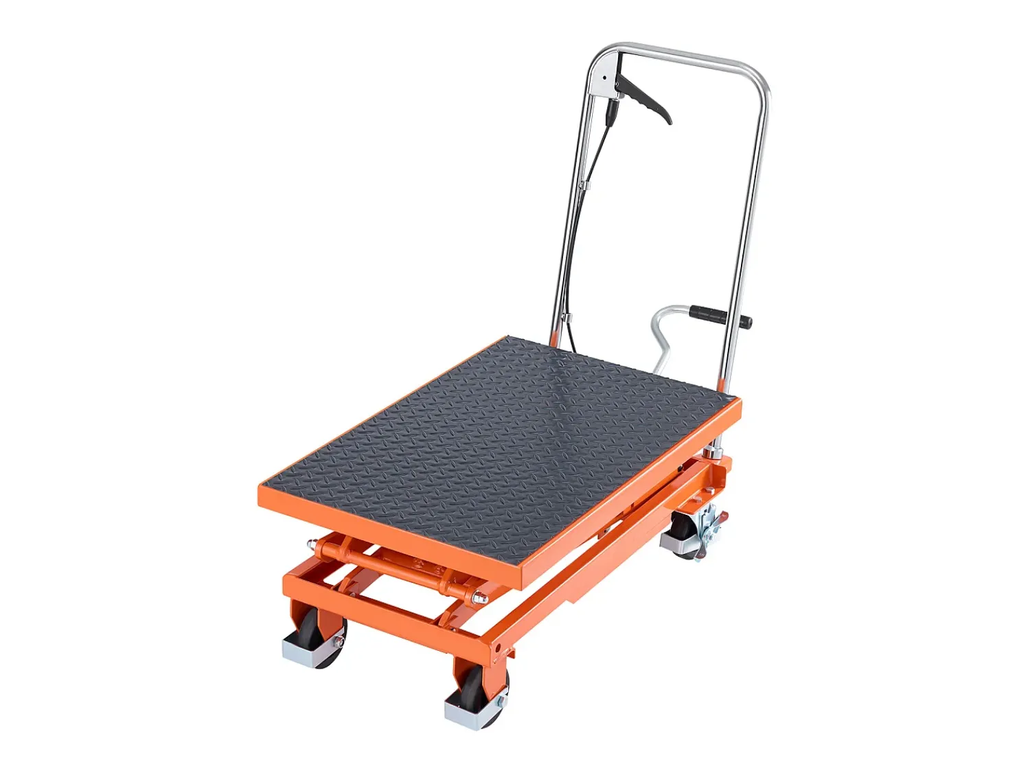 Mesa De Centro* Mesa Elevatória, SucceBuy Mesa Elevatória Hidráulica de 1 200 mm, Capacidade de 226,8 kg, Carrinho Manual de Tesoura Dupla, Base Antiderrapante Cor de laranja