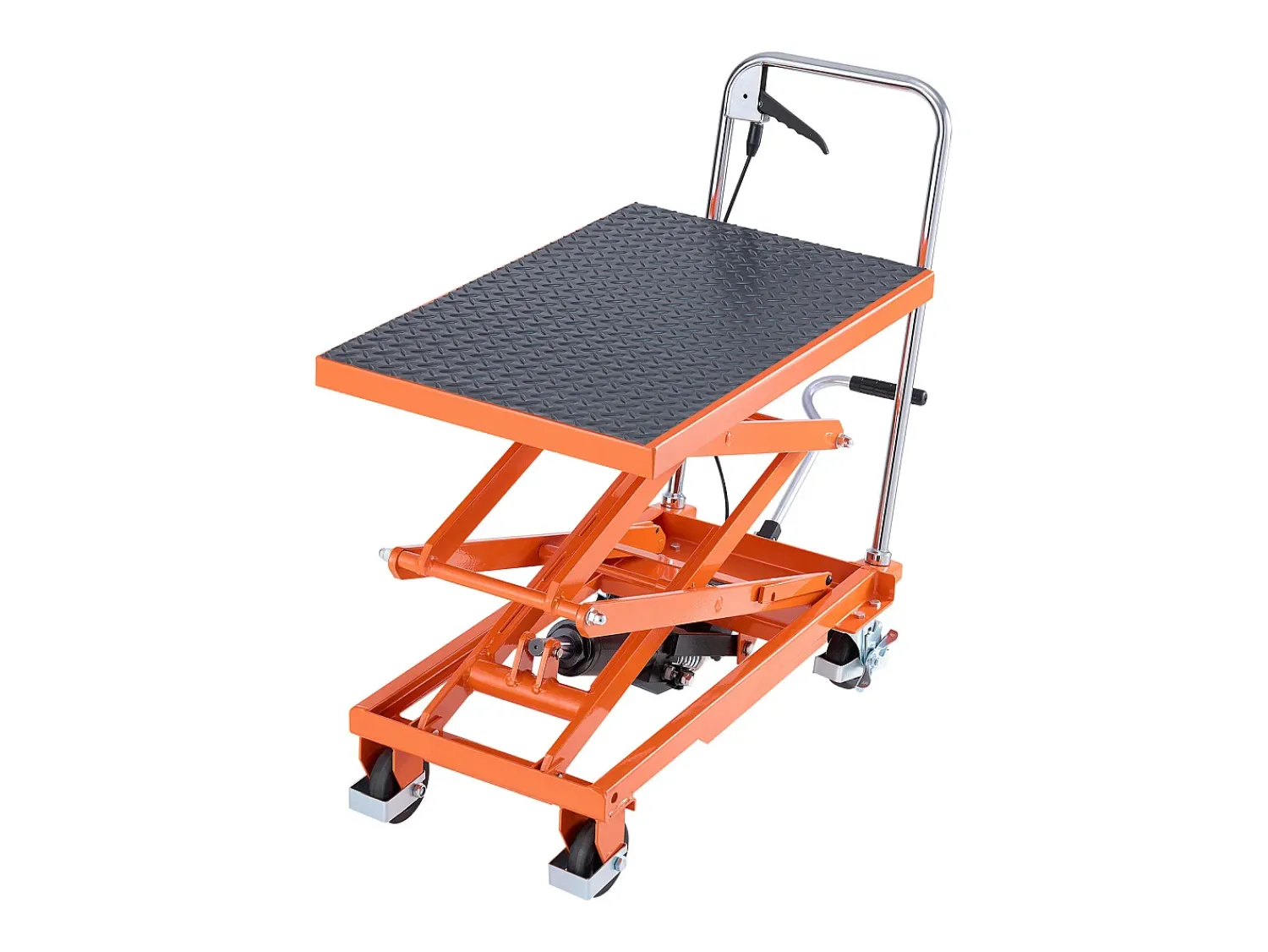 Mesa De Centro* Mesa Elevatória, SucceBuy Mesa Elevatória Hidráulica de 1 200 mm, Capacidade de 226,8 kg, Carrinho Manual de Tesoura Dupla, Base Antiderrapante Cor de laranja