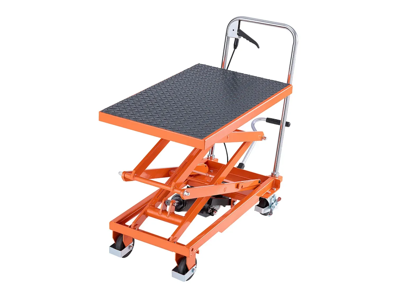 Mesa De Centro* Mesa Elevatória, SucceBuy Mesa Elevatória Hidráulica de 1 200 mm, Capacidade de 226,8 kg, Carrinho Manual de Tesoura Dupla, Base Antiderrapante Cor de laranja