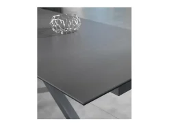 Mesa extensível de 160cm a 240cm moderna Tampo Cerâmico em Vidro Temperado Cinza Grafite^ Mesa De Centro