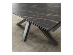 Mesa De Centro| Mesa extensível de 160cm a 240cm moderna Tampo Cerâmico em Vidro Temperado Portoro Amarelo