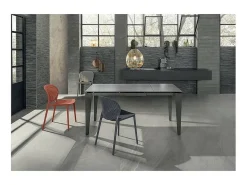 Mesa extensível de 120cm a 170cm moderno Tampo Cerâmico em Vidro Temperado Cinza Grafite^ Mesa De Centro
