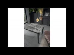 Hot Mesa extensível de 120cm a 170cm moderno Tampo Cerâmico sobre Vidro Temperado Mármore Antracite Cinza antracite