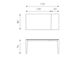 Hot Mesa extensível de 120cm a 170cm moderno Tampo Cerâmico sobre Vidro Temperado Mármore Antracite Cinza antracite