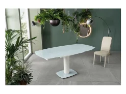 Mesa De Centro| Mesa Extensível Kyoto em Vidro Temperado até 180cm Branco
