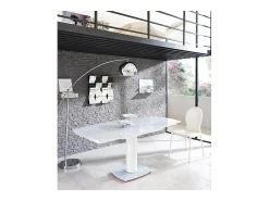 Mesa De Centro| Mesa Extensível Kyoto em Vidro Temperado até 180cm Branco
