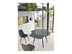 Online Mesa extensível Kyoto Four em vidro temperado cinza até 180cm Cinzento