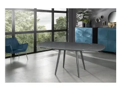 Online Mesa extensível Kyoto Four em vidro temperado cinza até 180cm Cinzento