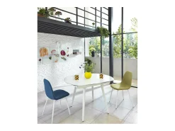 Mesa De Centro* Mesa extensível Kyoto Four em vidro temperado até 180cm Branco