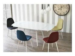 Mesa De Centro* Mesa extensível Kyoto Four em vidro temperado até 180cm Branco