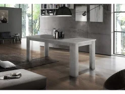 Consola*Dmora Mesa extensível Nanni, Consola extensível até 10 lugares, Consola extensível 100% Fabricado em Itália, 140/190x90h75 cm, Cimento Cinzento