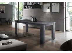 Consola*Dmora Mesa extensível Nanni, Consola extensível até 10 lugares, Consola extensível 100% Fabricado em Itália, 140/190x90h75 cm, Ardósia Cinzento