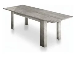 Dmora Mesa extensível Nanni, Consola extensível até 10 lugares, Consola extensível 100% Fabricado em Itália, 140/190x90h75 cm, Mármore cinza^ Consola