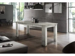 Dmora Mesa extensível Nanni, Consola extensível até 10 lugares, Consola extensível 100% Fabricado em Itália, 140/190x90h75 cm, Mármore cinza^ Consola