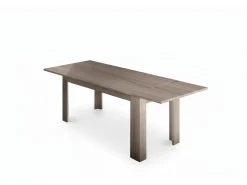 Discount Dmora Mesa extensível Nanni, Consola extensível até 10 lugares, Consola extensível 100% Fabricado em Itália, 140/190x90h75 cm, Olmo pérola Castanho