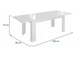 Online Dmora Mesa extensível Nanni, Consola extensível até 10 lugares, Consola extensível 100% Fabricado em Itália, 140/190x90h75 cm, brilhante Branco
