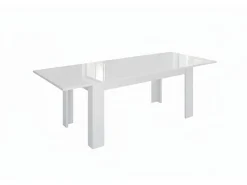 Online Dmora Mesa extensível Nanni, Consola extensível até 10 lugares, Consola extensível 100% Fabricado em Itália, 140/190x90h75 cm, brilhante Branco