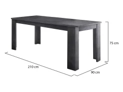Dmora Mesa extensível Natan, Consola extensível até 12 lugares, Consola extensível 100% Fabricado em Itália, 160/210x90h75 cm, Ardósia^ Consola
