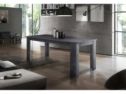 Dmora Mesa extensível Natan, Consola extensível até 12 lugares, Consola extensível 100% Fabricado em Itália, 160/210x90h75 cm, Ardósia^ Consola