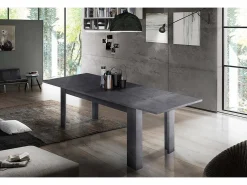 Dmora Mesa extensível Natan, Consola extensível até 12 lugares, Consola extensível 100% Fabricado em Itália, 160/210x90h75 cm, Ardósia^ Consola