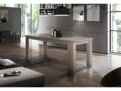Consola*Dmora Mesa extensível Natan, Consola extensível até 12 lugares, Consola extensível 100% Fabricado em Itália, 160/210x90h75 cm, Olmo pérola Castanho