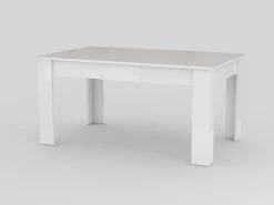 Consola*Dmora Mesa extensível Natan, Consola extensível até 12 lugares, Consola extensível 100% Fabricado em Itália, 160/210x90h75 cm, brilhante Branco