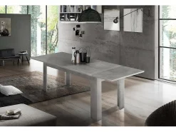 Dmora Mesa extensível Natan, Consola extensível até 12 lugares, Consola extensível 100% Fabricado em Itália, 160/210x90h75 cm, Cinzento
